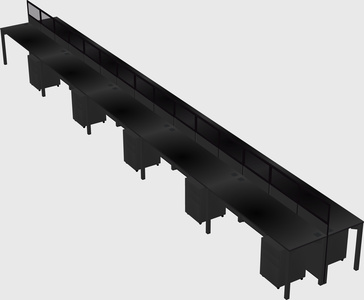 Shared rectangular cubicle