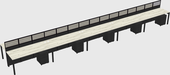 Shared rectangular cubicle
