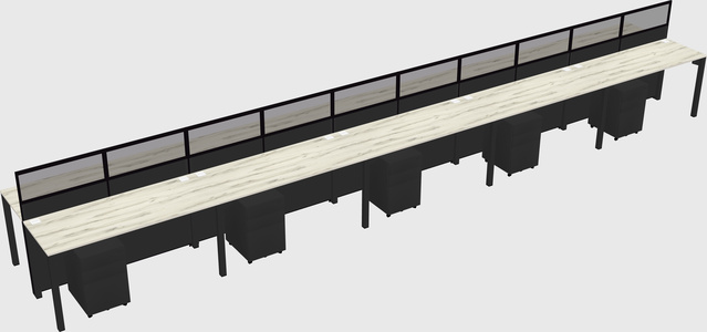 Shared rectangular cubicle