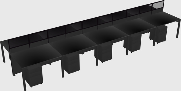 Shared rectangular cubicle