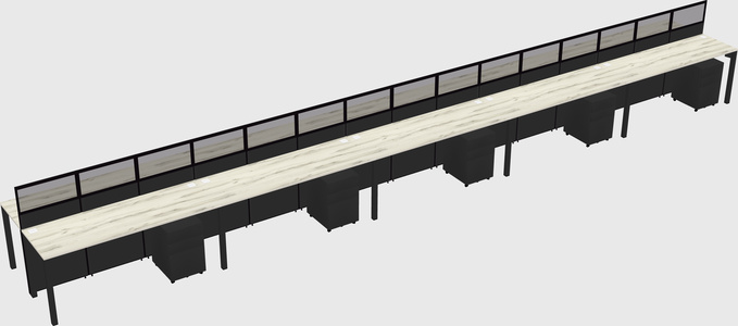 Shared rectangular cubicle