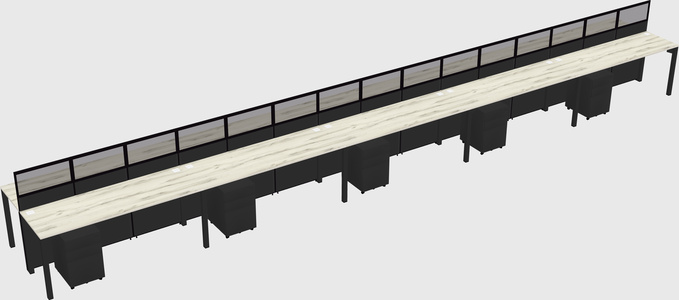 Shared rectangular cubicle