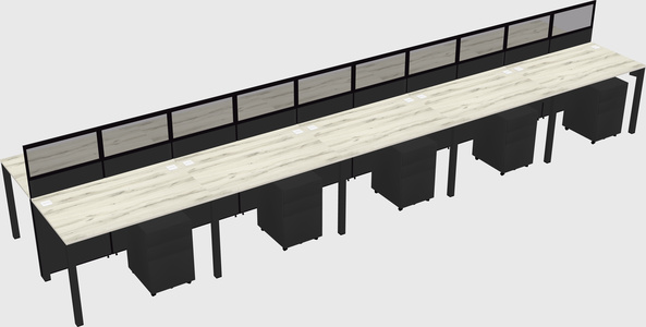 Shared rectangular cubicle