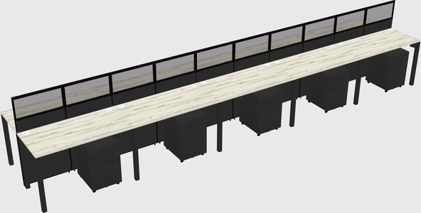 Shared rectangular cubicle