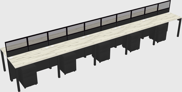 Shared rectangular cubicle