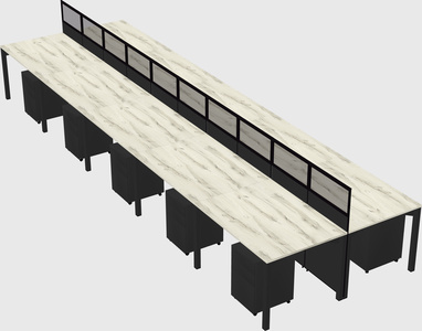 Shared rectangular cubicle