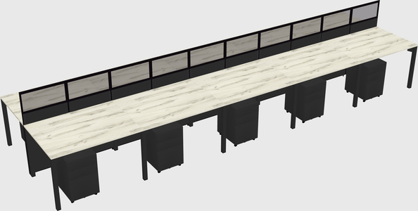 Shared rectangular cubicle