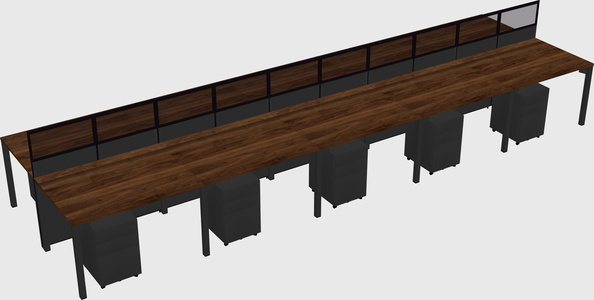 Shared rectangular cubicle