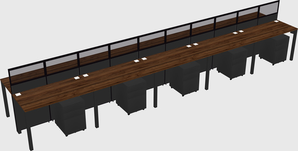 Shared rectangular cubicle