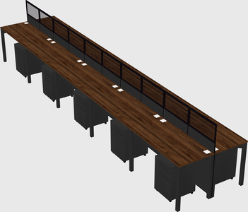 Shared rectangular cubicle