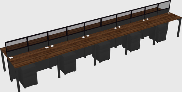 Shared rectangular cubicle