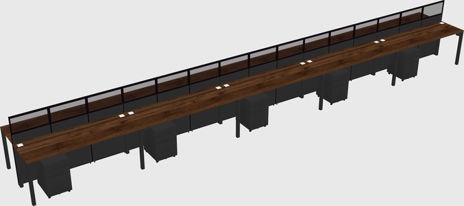 Shared rectangular cubicle