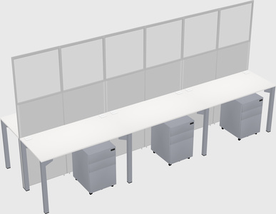 Shared rectangular cubicle