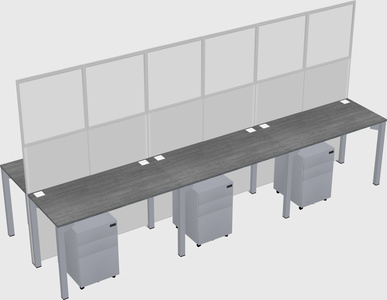 Shared rectangular cubicle
