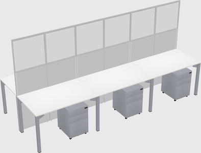 Shared rectangular cubicle