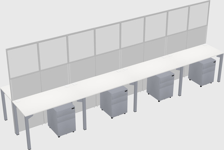 Shared rectangular cubicle