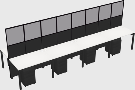 Shared rectangular cubicle
