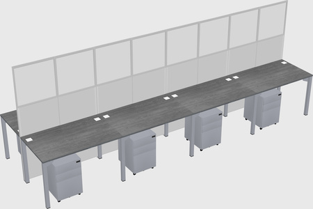 Shared rectangular cubicle