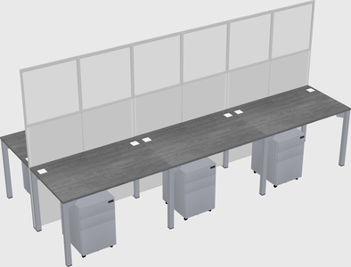 Shared rectangular cubicle