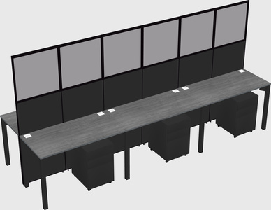 Shared rectangular cubicle