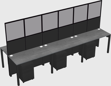 Shared rectangular cubicle