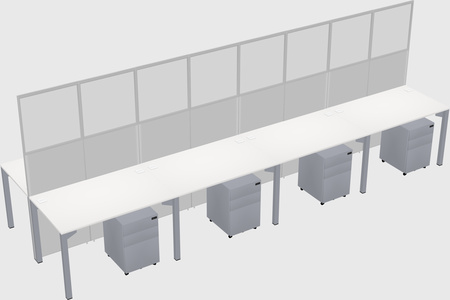 Shared rectangular cubicle