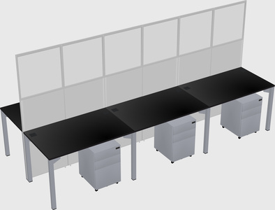 Shared rectangular cubicle