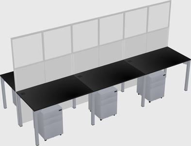 Shared rectangular cubicle