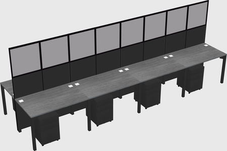 Shared rectangular cubicle