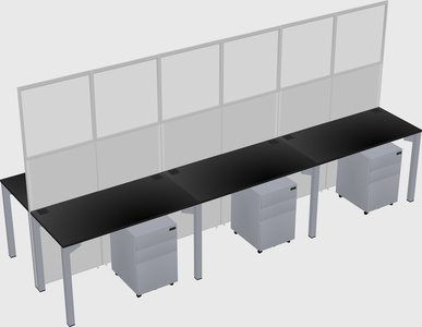Shared rectangular cubicle