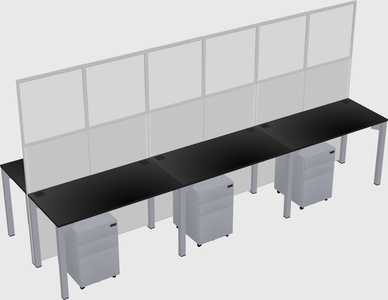 Shared rectangular cubicle