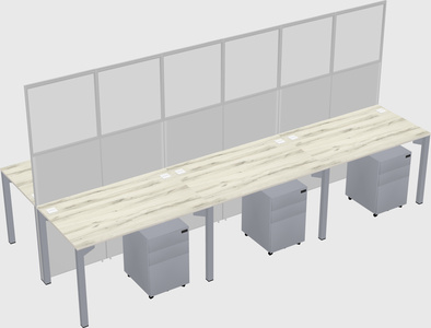 Shared rectangular cubicle