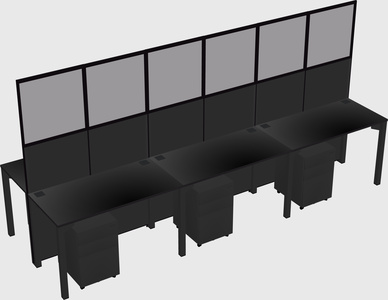 Shared rectangular cubicle