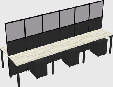 Shared rectangular cubicle