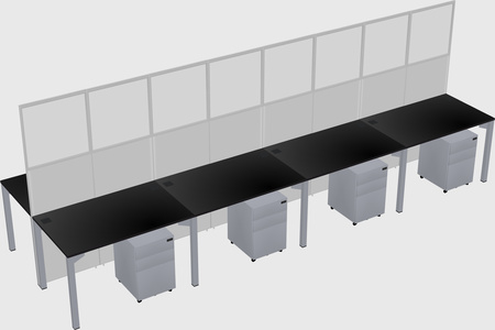 Shared rectangular cubicle