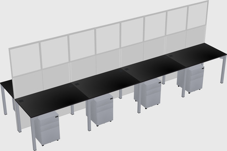 Shared rectangular cubicle
