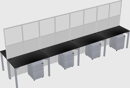 Shared rectangular cubicle