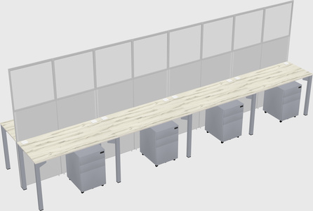 Shared rectangular cubicle