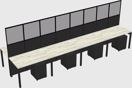 Shared rectangular cubicle