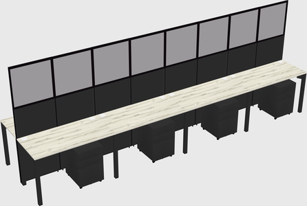 Shared rectangular cubicle