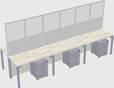 Shared rectangular cubicle