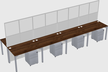 Shared rectangular cubicle