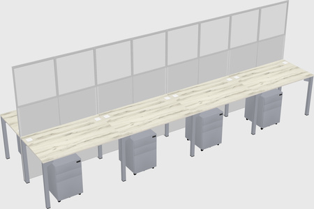 Shared rectangular cubicle