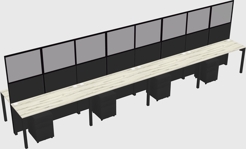 Shared rectangular cubicle