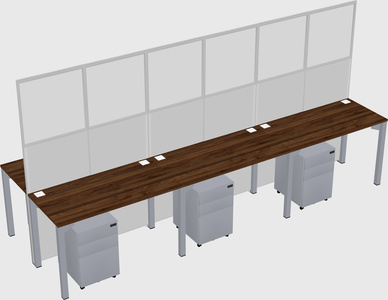 Shared rectangular cubicle