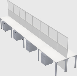 Shared rectangular cubicle