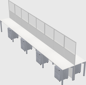 Shared rectangular cubicle