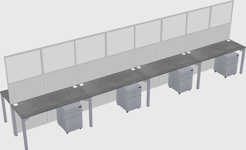 Shared rectangular cubicle