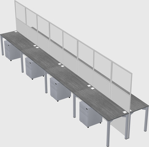 Shared rectangular cubicle