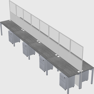 Shared rectangular cubicle